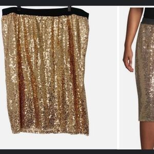 Gold sequin skirt